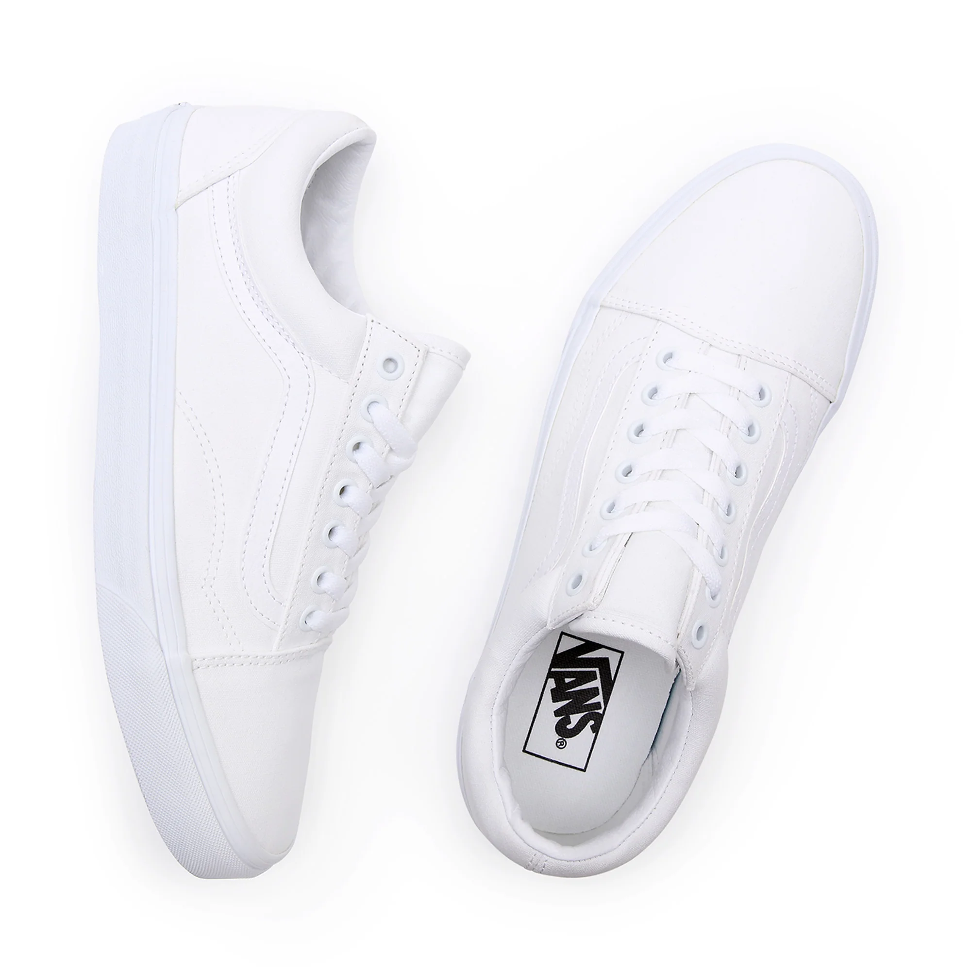 Vans נעלי סניקרס ואנס Old Skool בצבע לבן לנשים ולגברים - Image 9