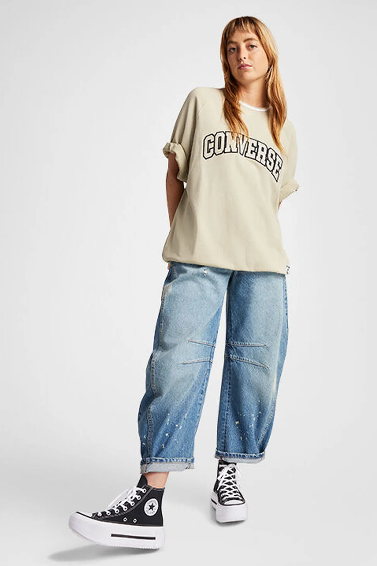 Converse All star סניקרס פלטפורמה גבוהות Lift Double Stack בצבע שחור - Image 4