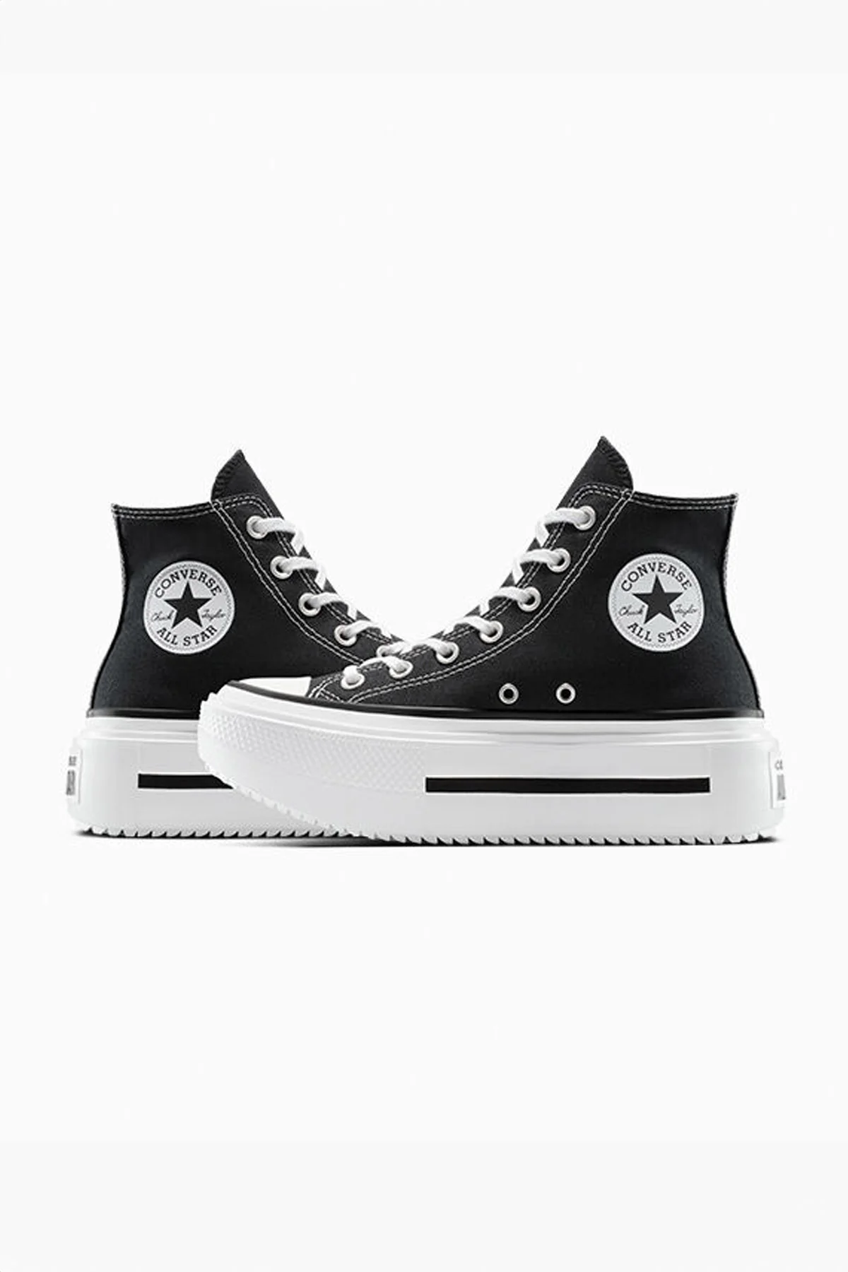 Converse All star סניקרס פלטפורמה גבוהות Lift Double Stack בצבע שחור - Image 6
