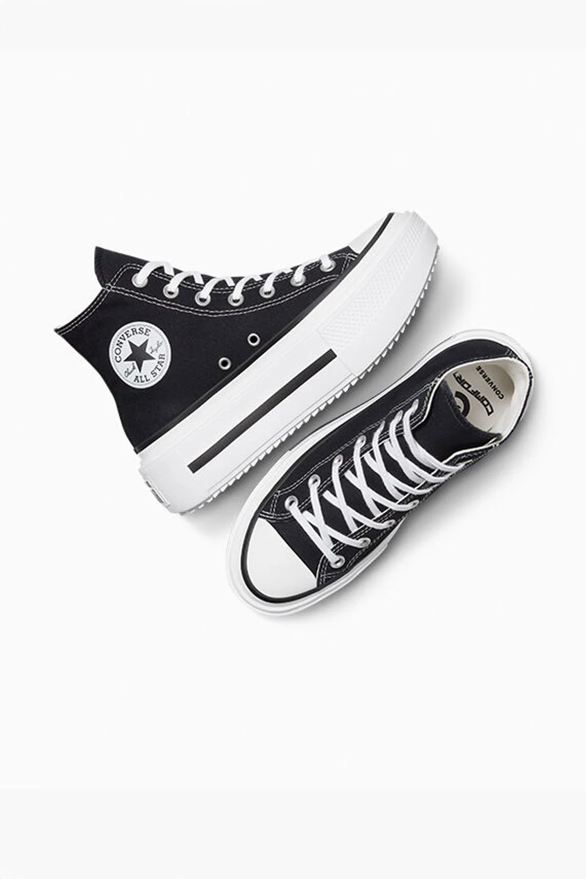 Converse All star סניקרס פלטפורמה גבוהות Lift Double Stack בצבע שחור - Image 7