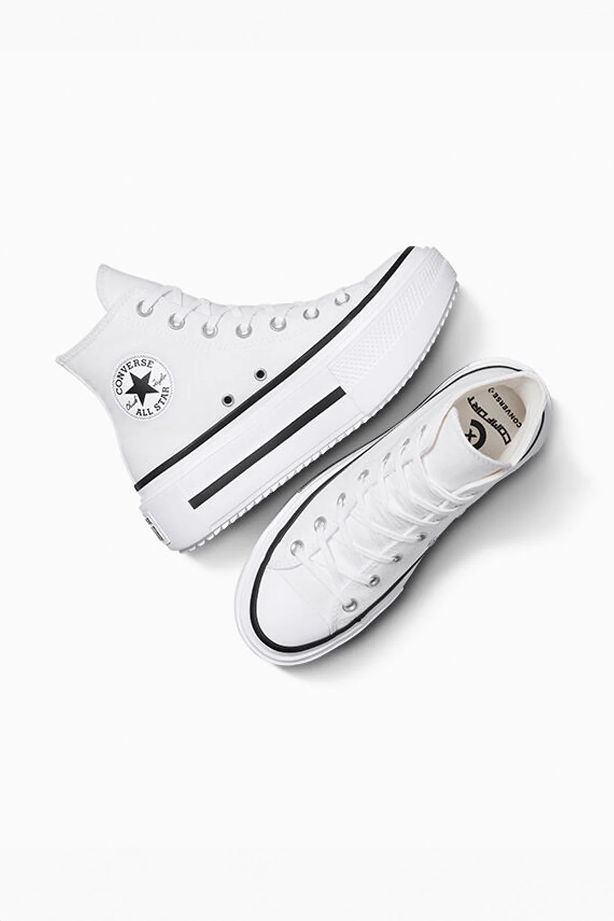Converse All star סניקרס פלטפורמה גבוהות Lift Double Stack בצבע לבן - Image 2