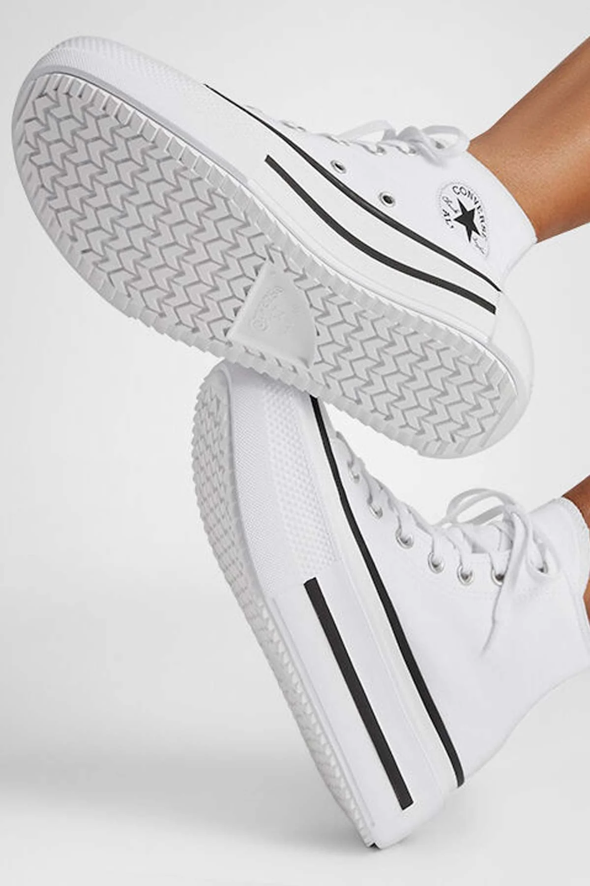 Converse All star סניקרס פלטפורמה גבוהות Lift Double Stack בצבע לבן - Image 6