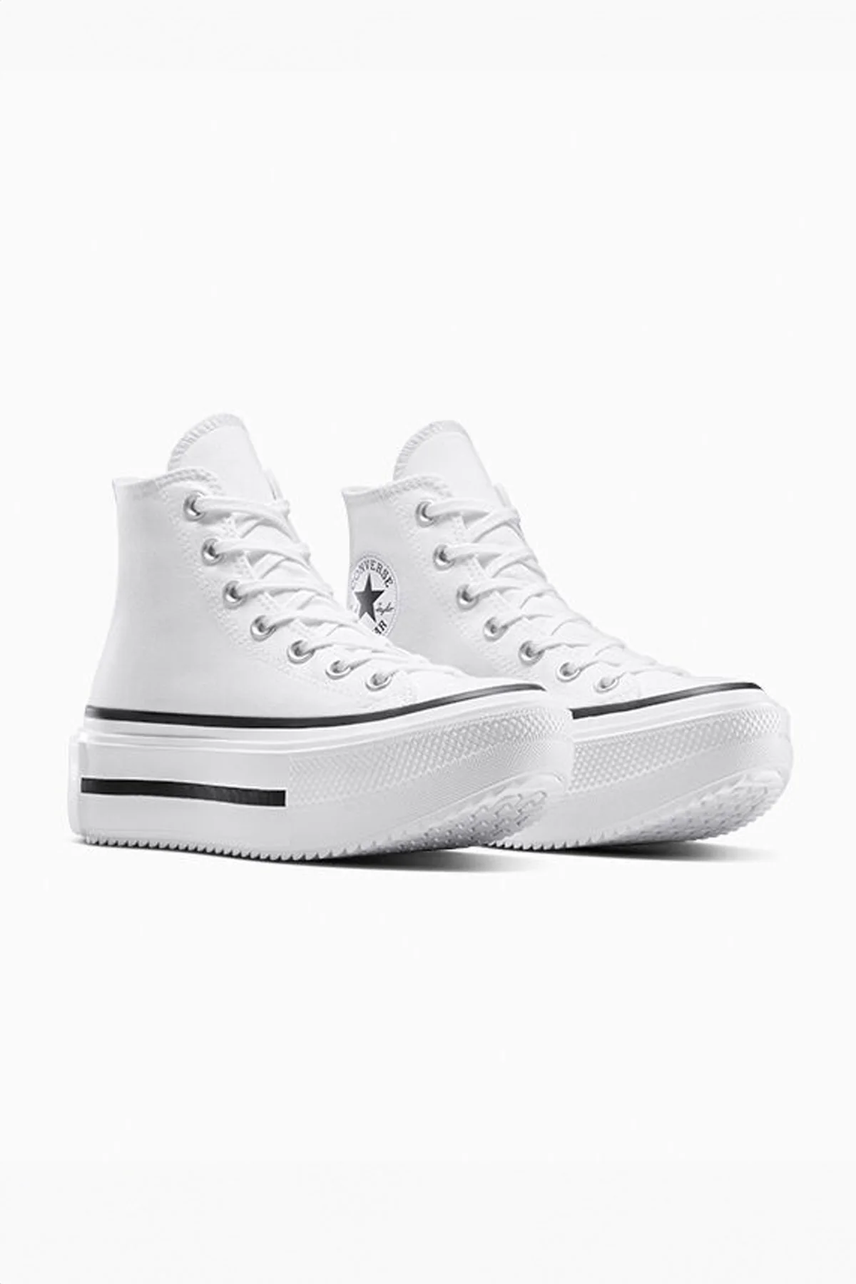 Converse All star סניקרס פלטפורמה גבוהות Lift Double Stack בצבע לבן - Image 9